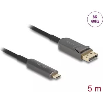 DELOCK aktiivne optiline kaabel USB-C DisplayPortile 81604 4K 60Hz, USB-C (Alt-režiim) DP-le, 1,8 m