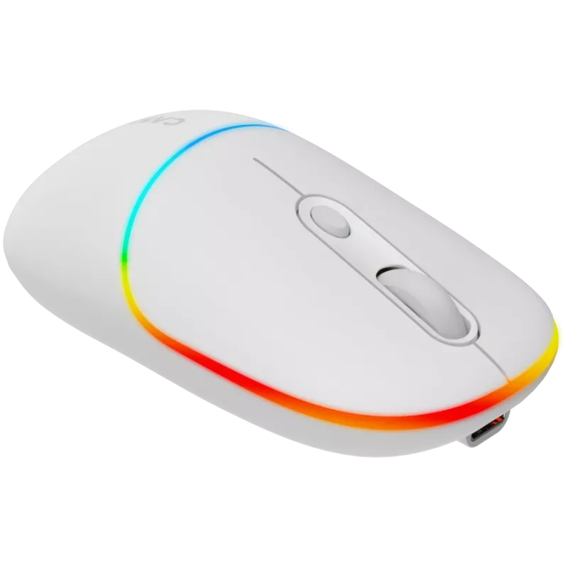 Canyon MW-22 CNS-CMSW22SW hiir – 2-in-1 Bluetooth/2,4 GHz – optiline – 800/1200/1600 DPI – 4 nuppu – RGB-valgustus – laetav – lumivalge