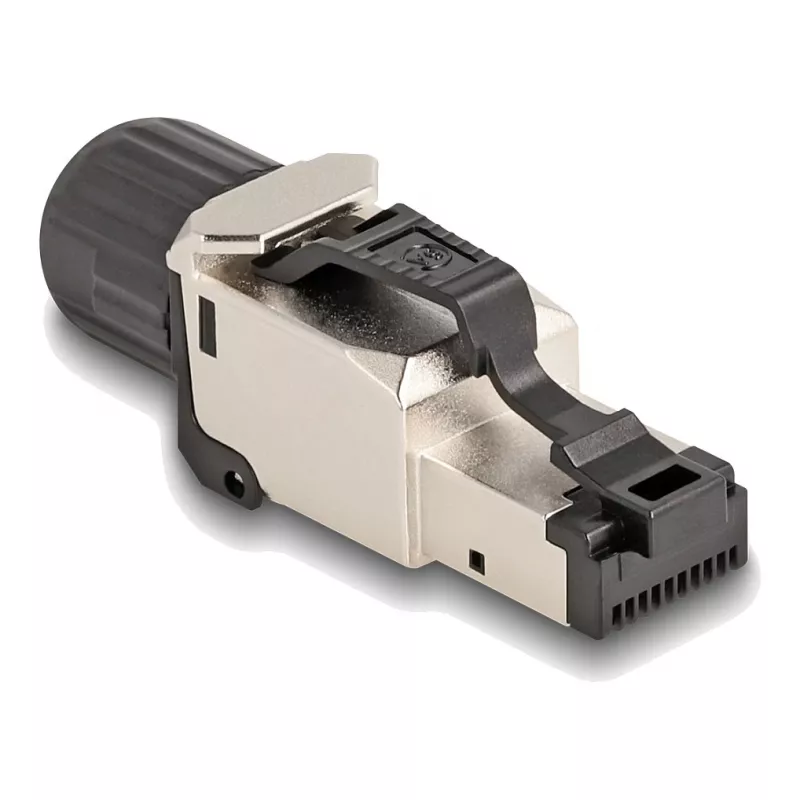 DeLOCK 86016 traatsideühendus RJ45/LSA Must Hõbedane Isane