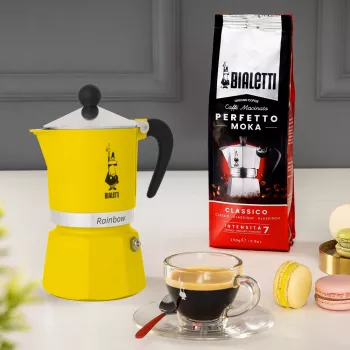 Moka pot Bialetti Rainbow must kollane