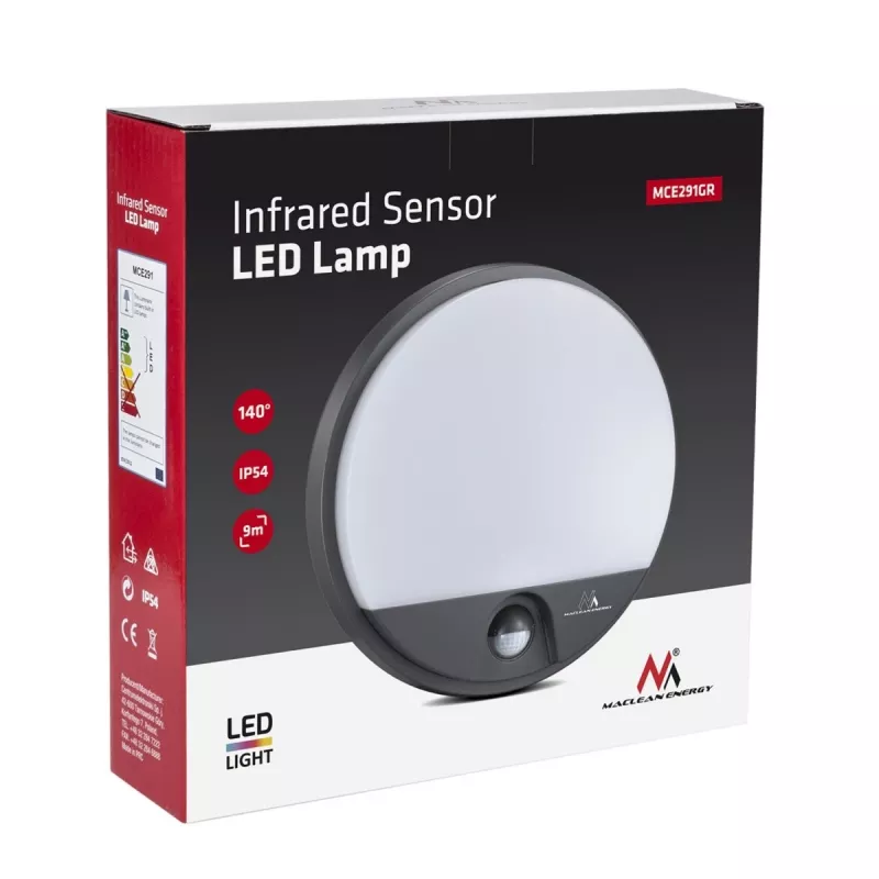 LED 15W lamp infrapuna liikumisanduriga MACLEAN MCE291 GR