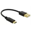 DeLOCK USB laadimiskaabel Type-A USB USB-C-le 15 cm Must
