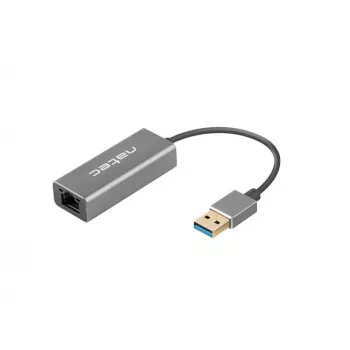 USB jaotur NATEC Cricket USB 3.2 Gen 1 Type-A RJ-45 Ethernetiga 1000 Mbit/s, alumiiniumkorpus, must