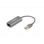 USB jaotur NATEC Cricket USB 3.2 Gen 1 Type-A RJ-45 Ethernetiga 1000 Mbit/s, alumiiniumkorpus, must
