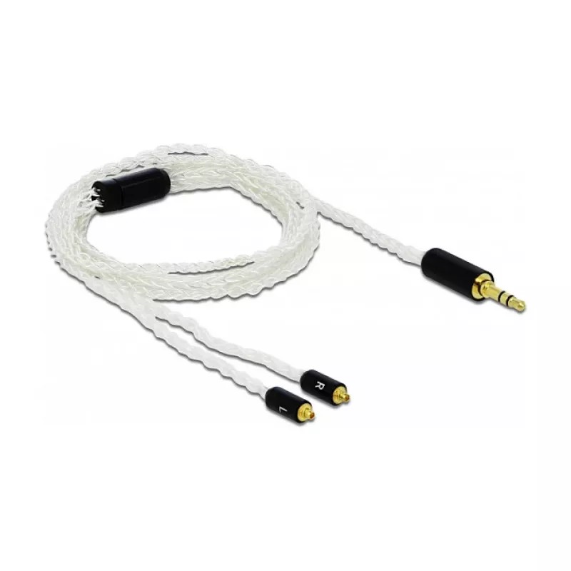 Audio kaabel DeLOCK 85845 1.2m 3.5mm 2x MMCX Valge