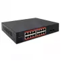 Võrgukommutaator QOLTEC 52364 — Gigabit Ethernet PoE 16xRJ45, 2xSFP