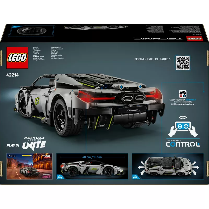 LEGO Technic Supercar Lamborghini Revuelto 42214 — 1:10 mõõtkavas detailne mudelikomplekt, 1135 tükki