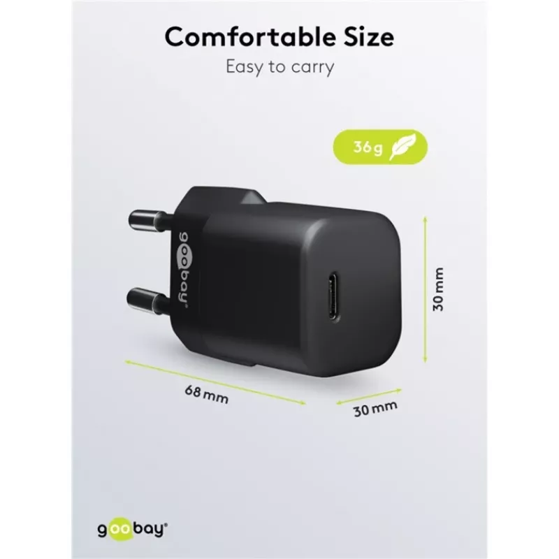 Mobiilseadme laadija Goobay 65403 Universal Must AC kiirlaadimine