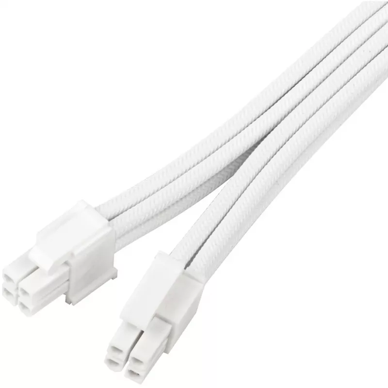 Toiteploki pikenduskaabel SILVERSTONE EPS 12V 8‑pin (30 cm) valge SST-PP07E-EPS8W-V2
