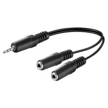 Microconnect AUDLL02 helikaabel 0,2 m 3,5 mm 2 x 3,5 mm Must