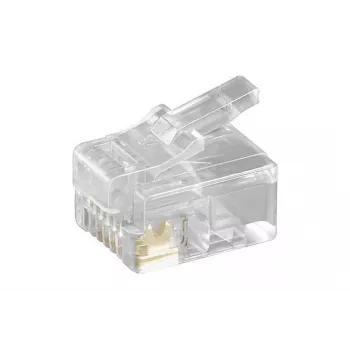 Microconnect KON502-10R juhtmepistik RJ-12 6P6C Läbipaistev