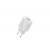 AC Indoor USB GaN Charger DIGITUS DA-10301 — 30W, 1× USB-C, 1× USB-A, 100–240V, valge