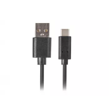 USB 2.0 kaabel LANBERG CA-USBO-20CU-0010-BK — USB A USB C-le, 1 m, must, 480 Mbit/s