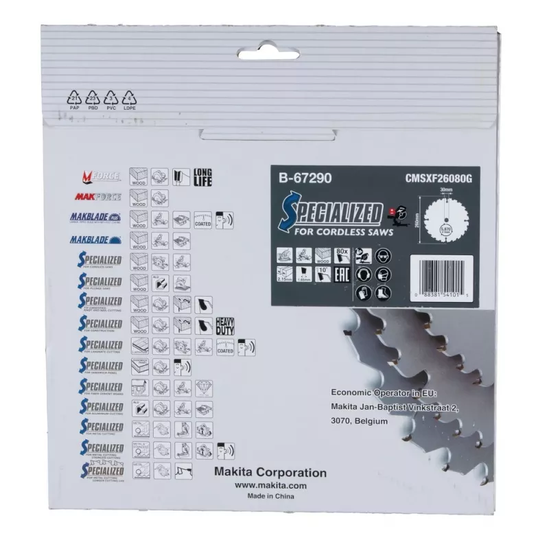 T.C.T. saetera 260X2.15X30mm 10° T80 EFFICUT