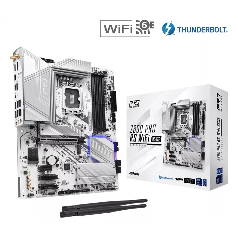 Emaplaat ASRock Z890 Pro RS WiFi White Intel Z890 LGA 1851 ATX