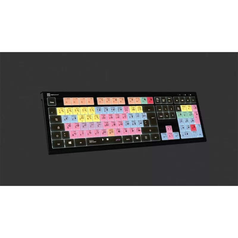 Logickeyboard ASTRA 2 USB AZERTY English Must Täissuuruses Klaviatuur