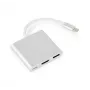 USB-graafikaadapter GEMBIRD A-CM-HDMIF-02-SV, HDMI-väljund, kuni 3840×2160, hõbedane, 58,5×51×11,6 mm