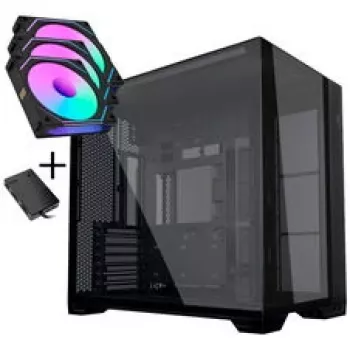 Lian Li O11 Vision Compact PC-Enclosure Bundle + 3x UNI FAN SL-INF 120 Reverse Blade Fan - must