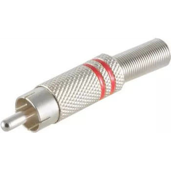 Cinch (RCA) pistik ShiverPeaks 6 mm metallist, mudel 52000-R, punane