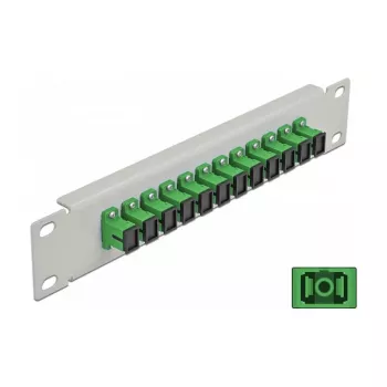 Fiiberoptiline harupaneel DeLOCK 10 tolli 12 porti SC Simplex roheline 1U hall