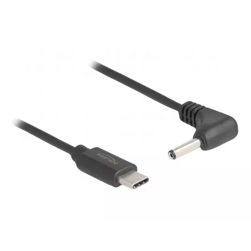 DeLOCK 85393 toitekaabel Must 1,5 m USB C 3,5 x 1,35 mm
