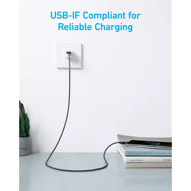 Anker Innovations 322 USB-A–USB-C kaabel nailonist 1,8 m must – kaabel – digitaalne/andmed