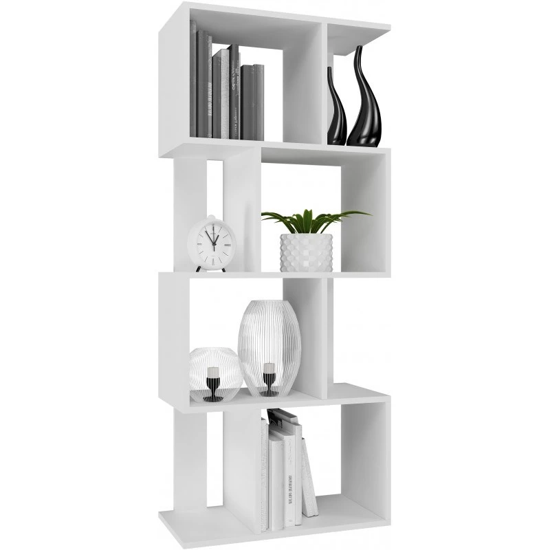 Raamaturiiul FIESTA 4P 59.5x30x140 cm, valge