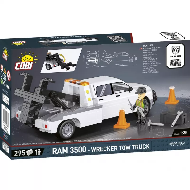Cobi Wrecker Tow Truck RAM 3500 ehitusmänguasi COBI-24611, klotsikomplekt