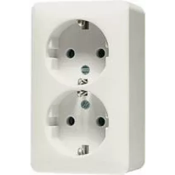 JUNG Schuko-Socket Outlet 6020A AP600 2-way Valge 6020A (6020A)