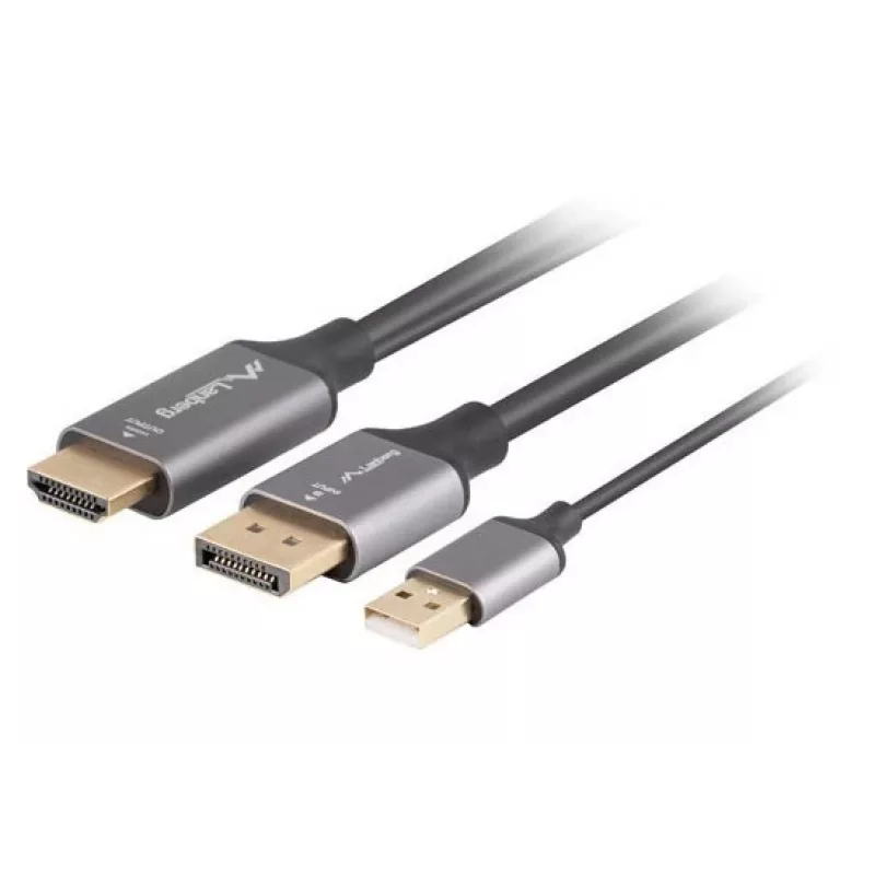 HDMI(M)->DISPLAYPORT(M) KAABEL 1M 4K MUST LANBERG