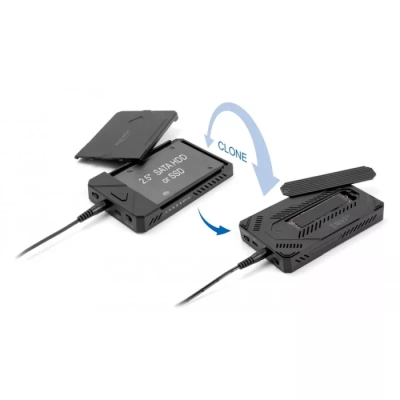 HDD/SSD korpus DeLOCK 42020 Must 2,5-tolline USB USB-C 10 Gbit/s