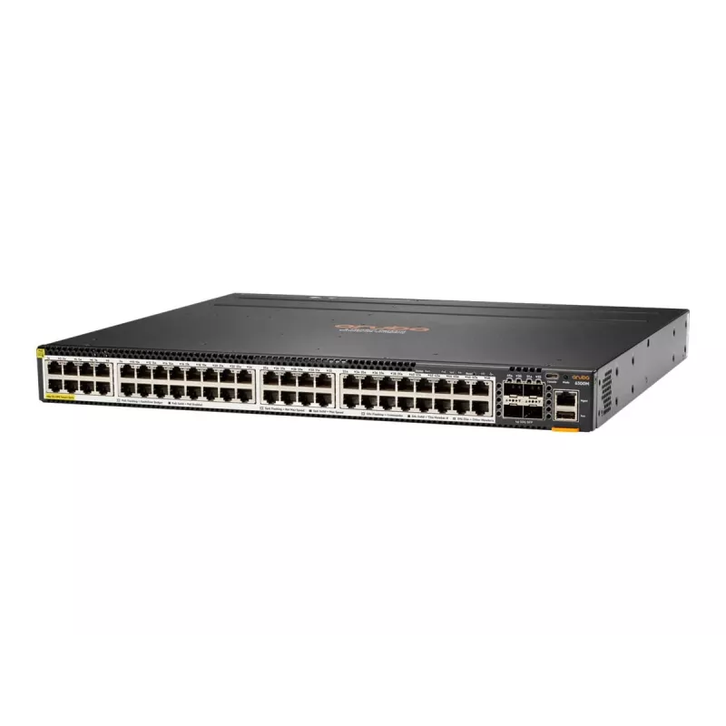 Hewlett Packard Enterprise HPE Aruba 6300M - Switch - L3 - hallatav - 48 x 100/1000/2,5G/5G (PoE+) + 4 x 1 Gigabit / 10 Gigabit / 25 Gigabit / 50 Gigabit SFP56 (ühendus / virnastamine)