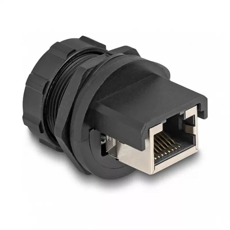 DeLOCK RJ45 Cat.6A ühenduspesa IP67 veekindel tolmukindel must