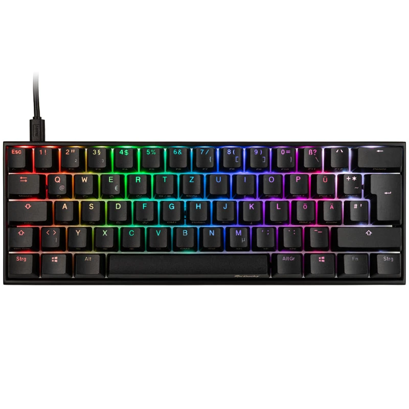 Ducky Mecha Mini klaviatuur hiirega kaasas Mängimine USB Inglise Must