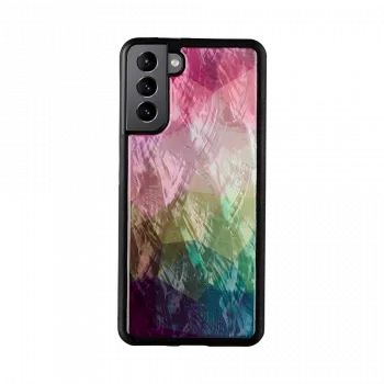 Nutitelefoni ümbris iKins Samsung Galaxy S21+ jaoks — vesilille disain, must