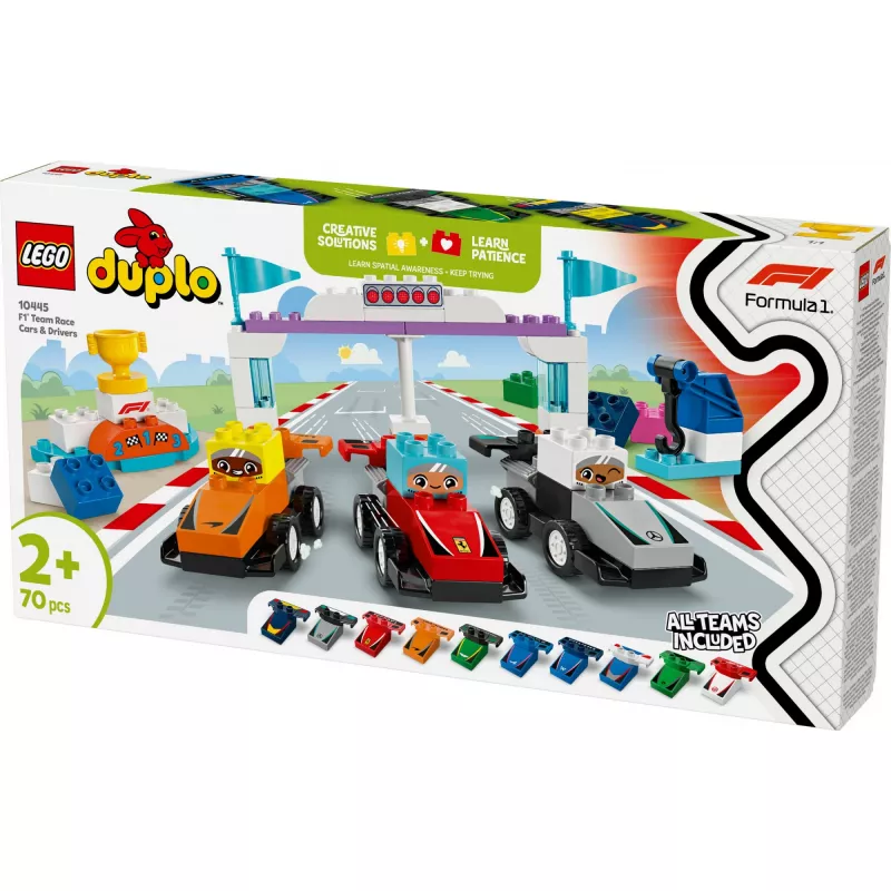 LEGO DUPLO 10445 F1 meeskonna võidusõiduautod ja juhid