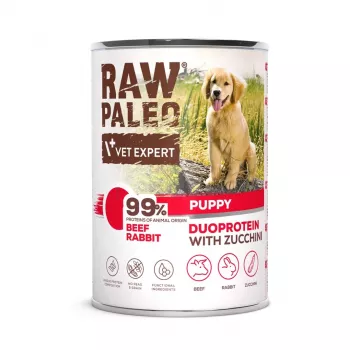Märg koeratoit VETEXPERT RAW PALEO Duoprotein Veis & Küülik Kutsikas 400 g, noorkoer, teraviljavaba, gluteenivaba