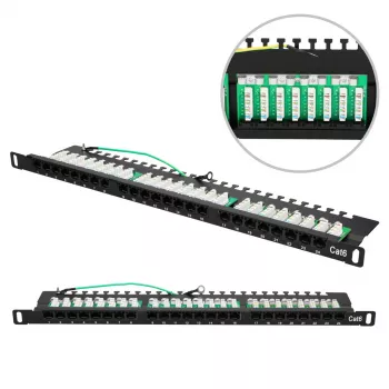 Patch Panel Extralink CAT6 UTP 0.5U 24 Port