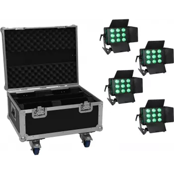 LED-valgustikomplekt EUROLITE CLS-9 QCL RGB/WW 9x7W — 9 valgustit, RGB + soe valge