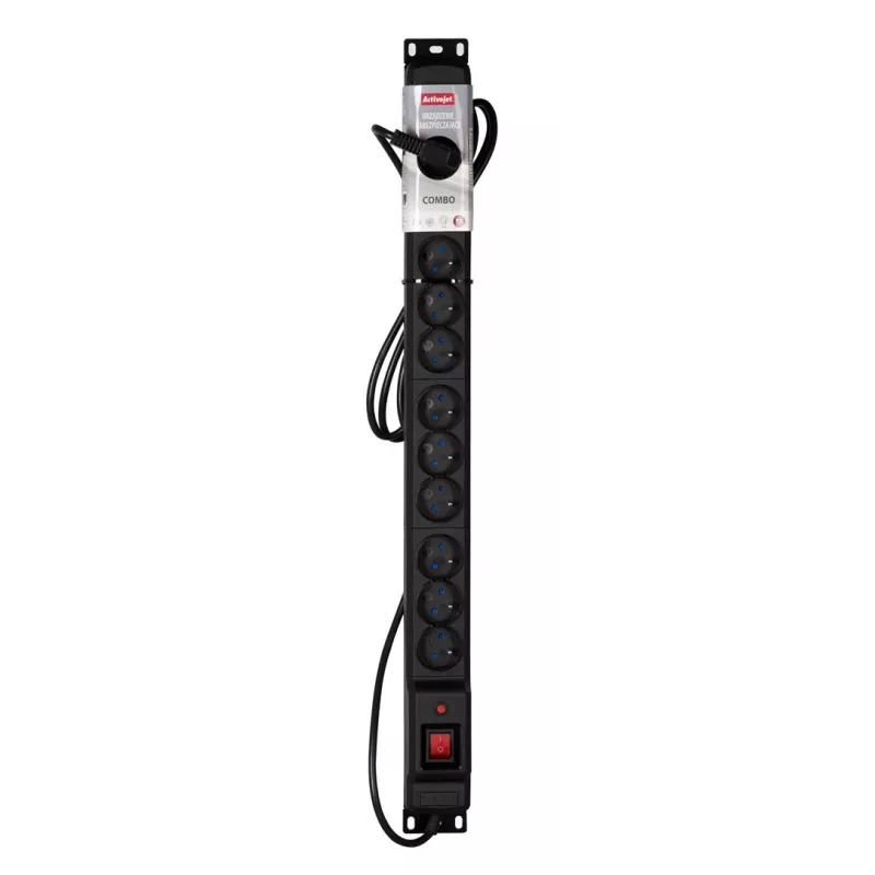 Activejet COMBO 12 pesaga pikendusjuhe 3m must