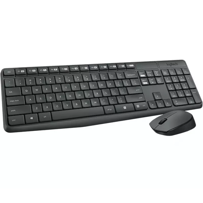 Logitech MK235 juhtmevaba klaviatuuri ja hiire komplekt täissuuruses hall