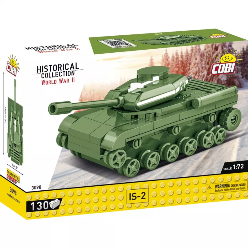 Ehituskomplekt Cobi IS-2 mudel, II maailmasõja tank, 130 tk, soovitatav vanus 6+