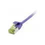 patch-kaabel RJ45, CAT6A 500Mhz, 0,15m, lilla, U/FTP, õhuke ümmargune d=3,8mm, TPE/LSZH(Superflex), AWG32, Cat.7 toorkaabliga, Synergy 21 (S217390V3)