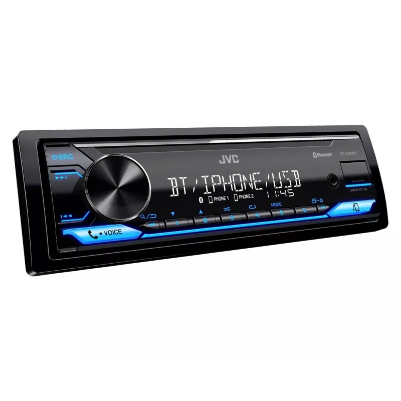 Autoradio JVC KDX-382BT Bluetoothi ja USB-ga — ühe DIN-i, AUX-sisend, FM-tuuner