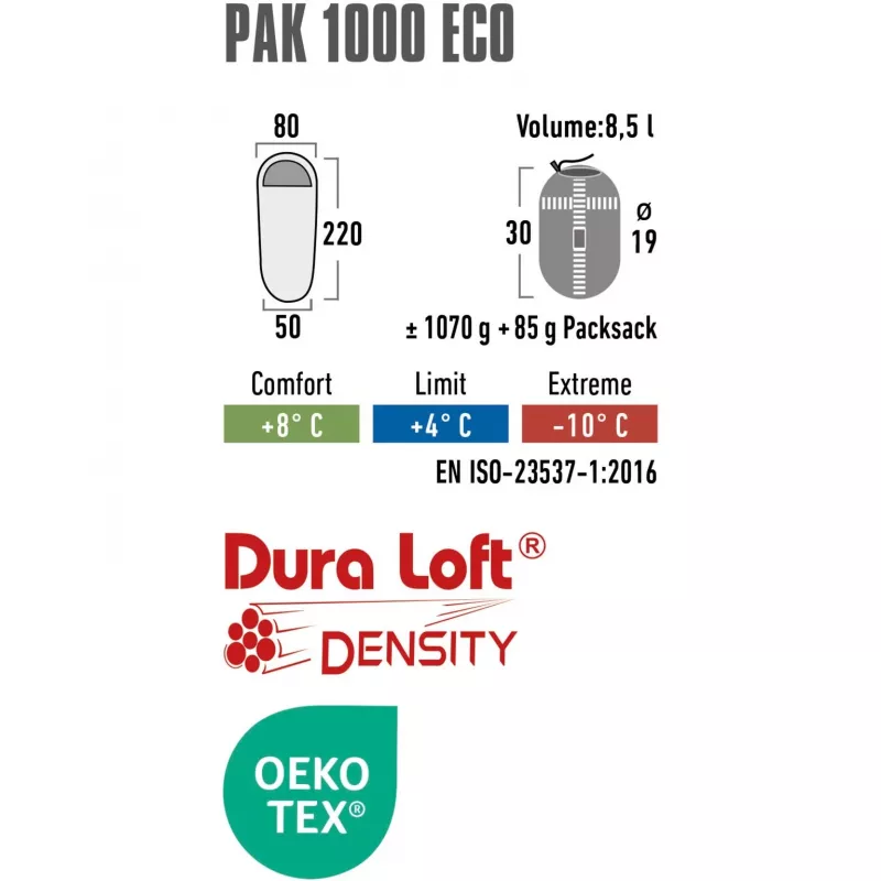 muumia magamiskott Pak 1000 ECO (tumeroheline/punane)