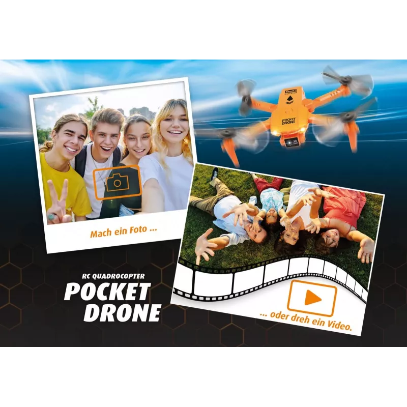 RC kvadrokopter REVELL Pocket Drone 23810 — 2,4 GHz, 4-kanaliline kaugjuhtimispult