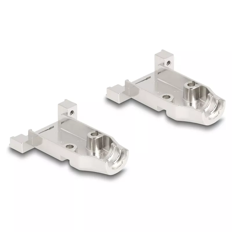 Kaablikaitse DELOCK D-Sub korpus 9-kontaktilisele isas-/emaspistikule tõmbetugevdusega, hõbedane, plast, 31,6×46,2×15,6 mm