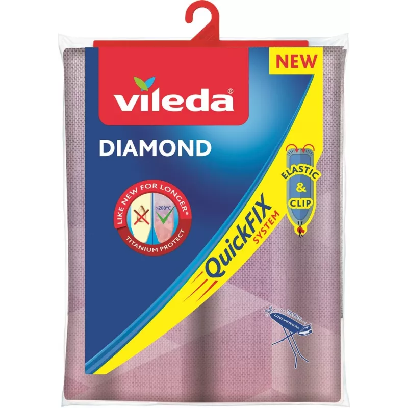 Triikimislaua kate VILEDA Dimond 173333 standardsete laudade jaoks 1200×380 mm, puuvill/vaht, kuumakindel kuni 200 °C
