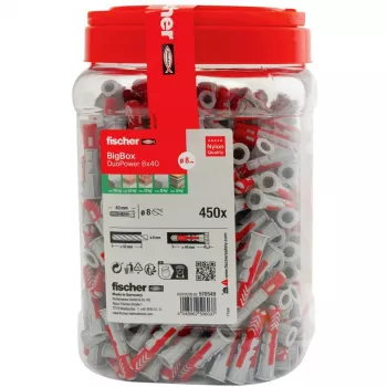 fischeri seinaklamber DUOPOWER 8x40 BigBox helehall/punane 450 tk korduvsuletavas pakendis (570549)