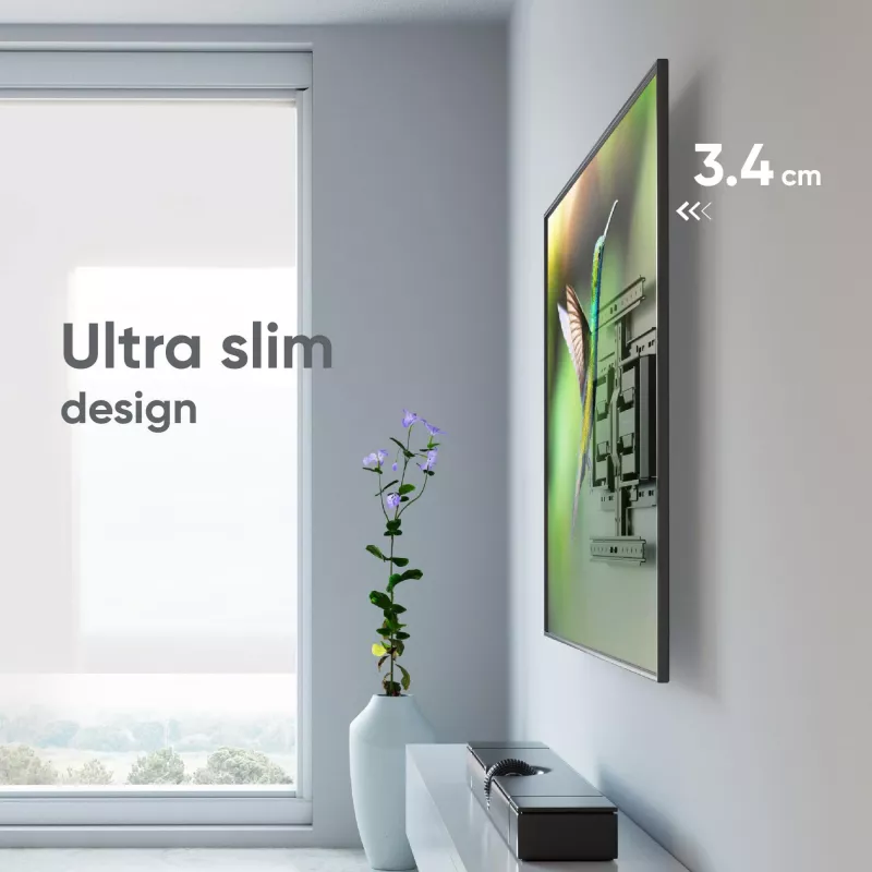 Põrandale paigaldatav telerialus ONKRON SM6-B 32-tollistele kuni 90-tollistele ekraanidele, 50 kg kandevõime, VESA 200x200–600x400, kaldenurk -10–5°, pöördenurk 40°